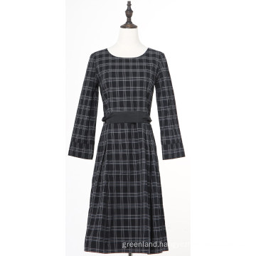 Women's Black and white checkered Casual Dress